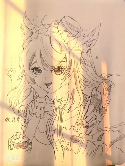 临摹的是@小晨爱画画94#临摹  #手绘临摹  #妲己女仆咖啡