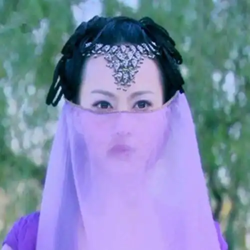 佳人古装女装纱巾面纱侠女蒙面_古代女子蒙面面纱紫萱