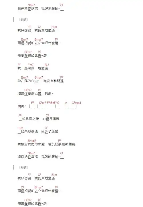 如果雨之后尤克里里谱2-周兴哲-#f调指法