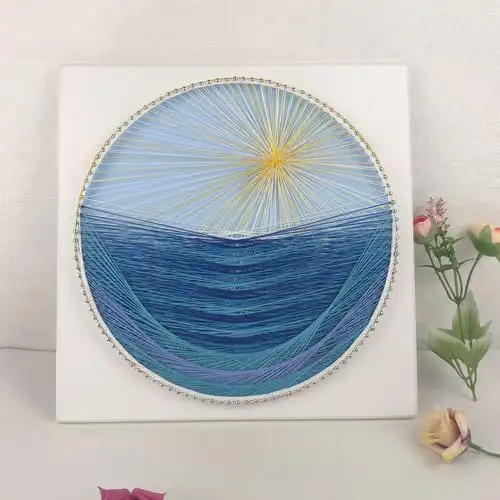 海边diy创意包创意材料装饰画艺术绕线画钉子成品diy