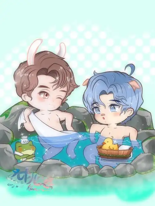 赞赞和啵啵一起来泡温泉吧