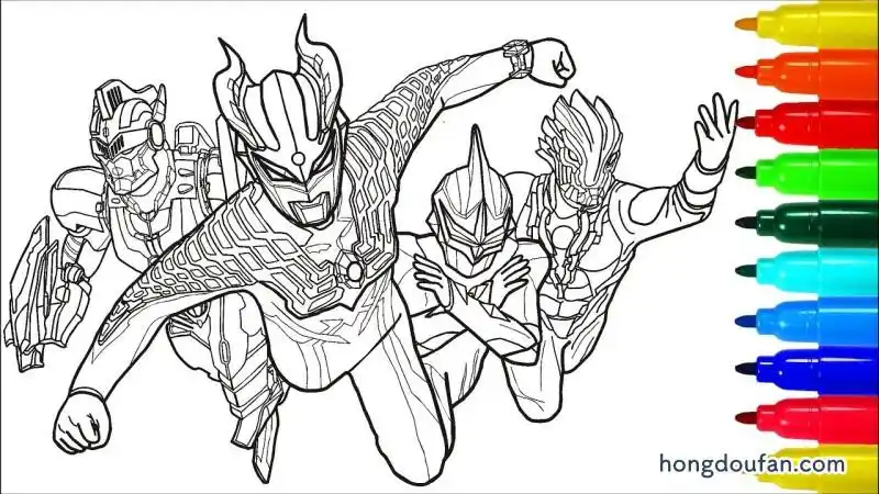 哥斯拉,填色,填色图片,奥特之父,奥特战士,奥特曼,奥特曼简笔画