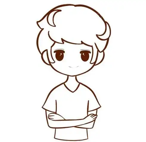 动漫里可爱的小男孩的简笔画