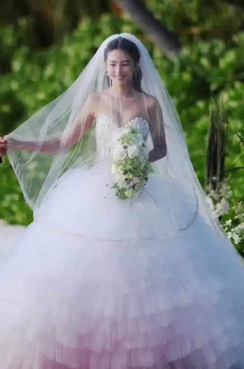张雨绮美美的婚纱