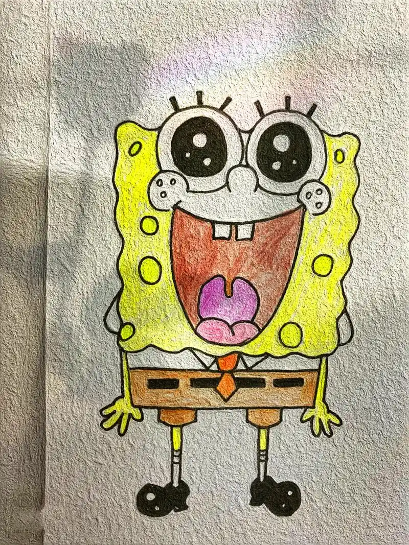 96海绵宝宝简笔画:"你要很有自信没有怨气"781599@dou - 抖音