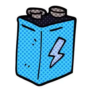 电池的涂鸦卡通涂鸦电池,矢量插图照片