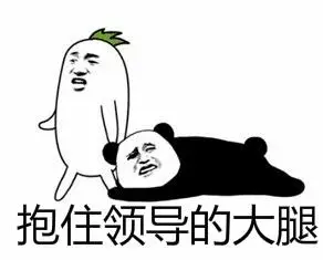 熊猫头 文字表情包 抱住领导的大腿 搞怪 魔性 逗