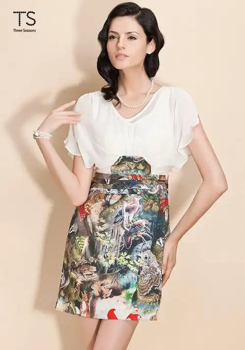 【ts】油画感印花连衣裙-女装-价格,款式,图片,网上购买 - ts官网