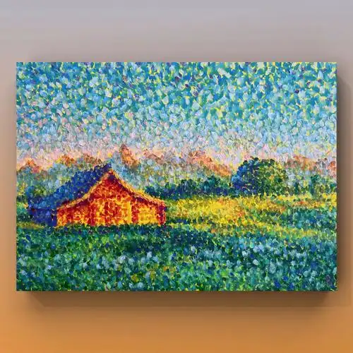 油画棒点彩的魅力3天山秋早