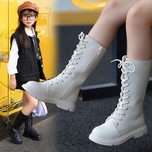 女童靴子2022春秋秋季新款儿童真皮长靴高筒皮靴