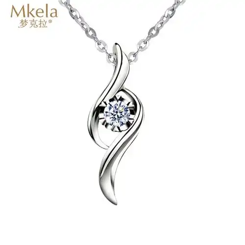 梦克拉 18k金钻石吊坠 单钻吊坠 简约 k金钻石挂坠 女款项坠 暗香
