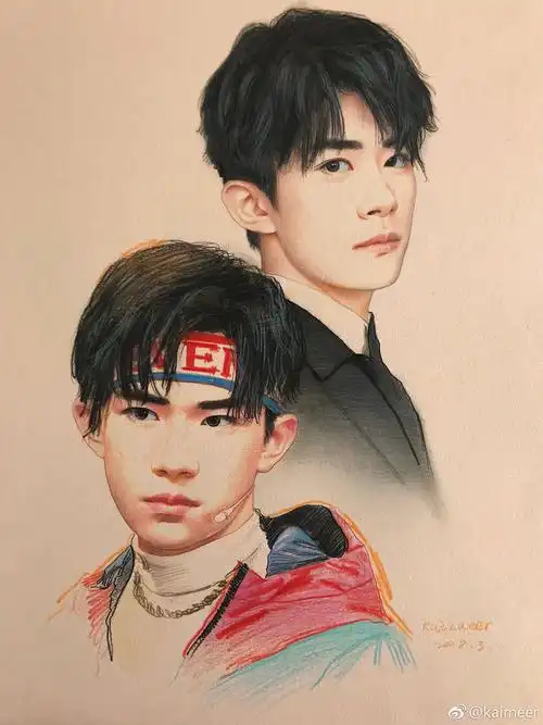 易烊千玺,彩铅