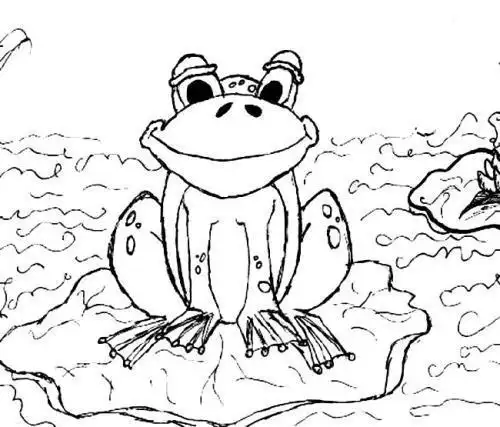 青蛙在洞里冬眠的简笔画