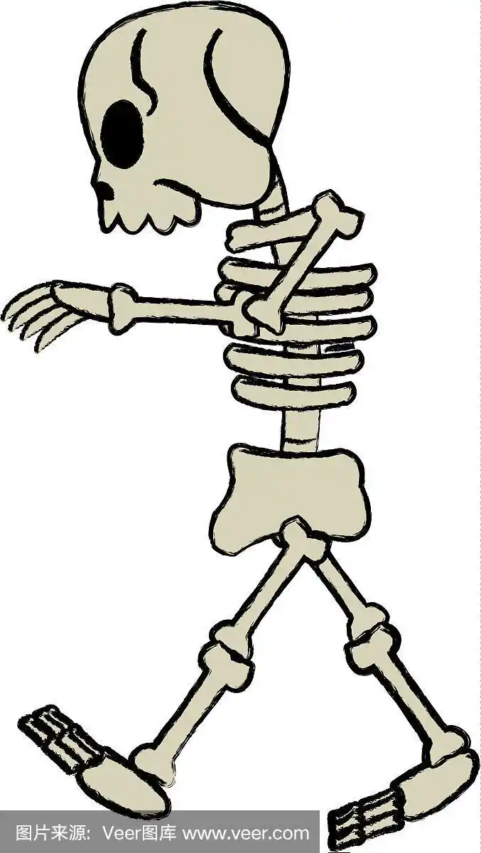 漫画骷髅人行走角色