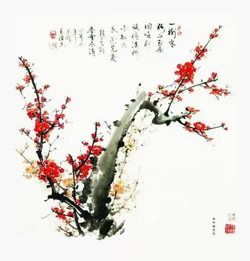精品国画欣赏-梅花送春来