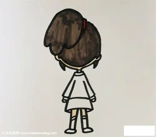 笔画儿童画人物简笔画步骤正背面的两个女孩简笔画简笔画背书包小学生