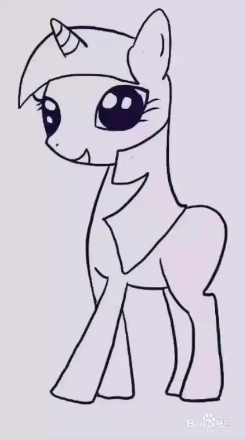 小马国女孩紫悦公主简笔画