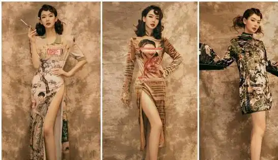 35岁戚薇真敢穿,旗袍开衩秀纤细长腿,抬腿瞬间好惊艳,让人心动