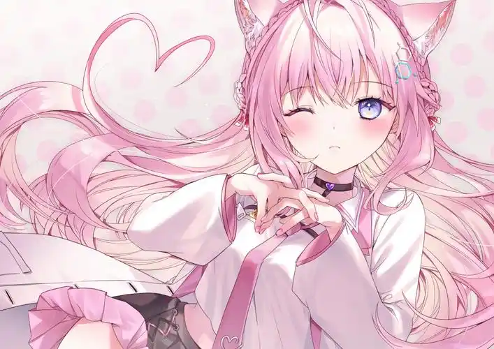 粉色猫耳博衣小夜璃,日本插画师paraffin的插画作品推荐 - 次元小镇