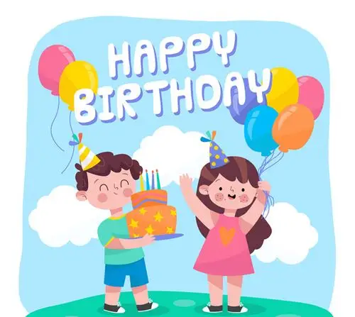 过生日的男孩女孩