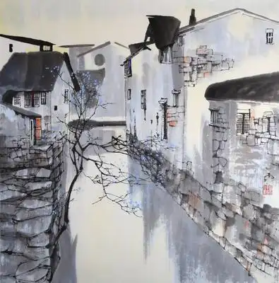 苗雨《江南水乡》 辽宁工艺美术学院教授