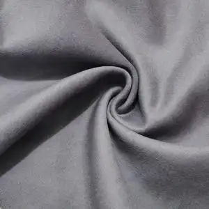 35元/米双面羊绒羊毛呢短顺毛面料大衣外套制衣布料 偏紫灰色