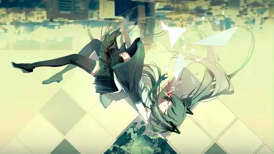 初音未来性感插画桌面壁纸_卡通动漫_壁纸下载_美桌网