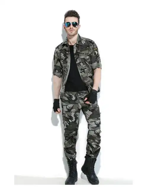 武衣装裤男工装裤战术绿色迷彩裤子休闲宽松直筒特种军兵春秋季潮牌