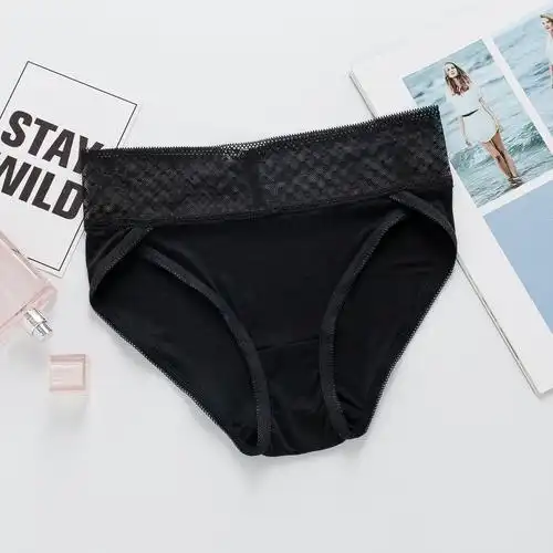 桑蚕丝三角裤夏季性感舒适透气无痕蕾丝边中腰女士真丝内裤