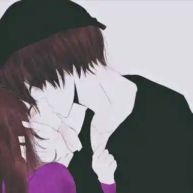 拥抱接吻动漫情侣头像一左一右 动漫头像图片大全 -【爱个性】