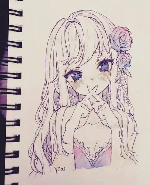 马克笔手绘素材可爱的女孩