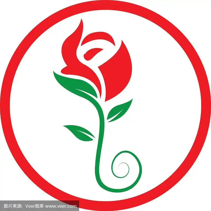 玫瑰花标志模板