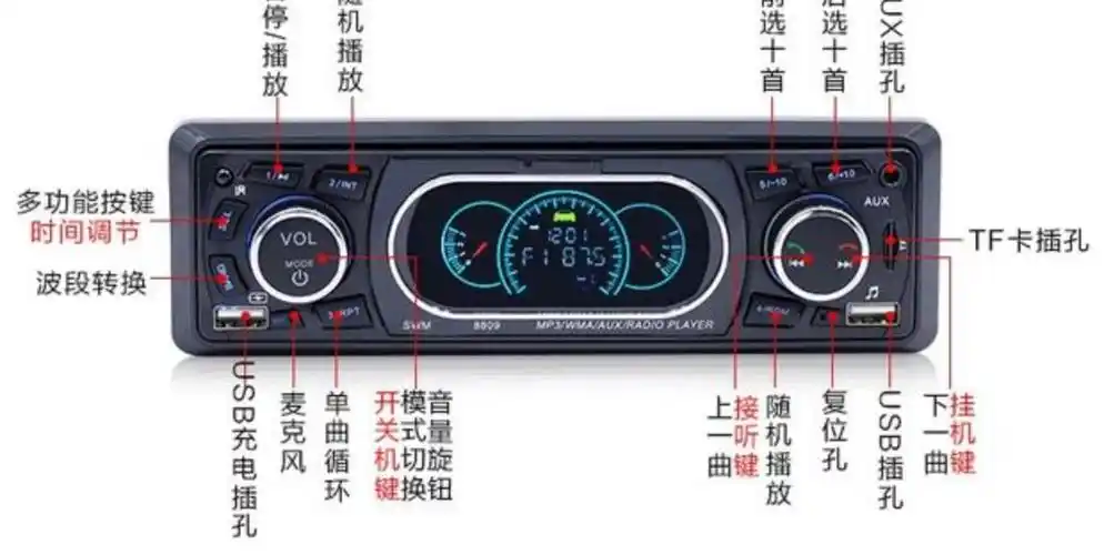 车载mp3播放器汽车用蓝