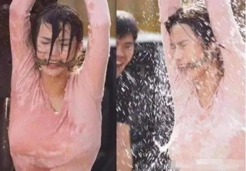 影视中尴尬的穿帮镜头,张敏衣服是干的,星爷却全身湿透了
