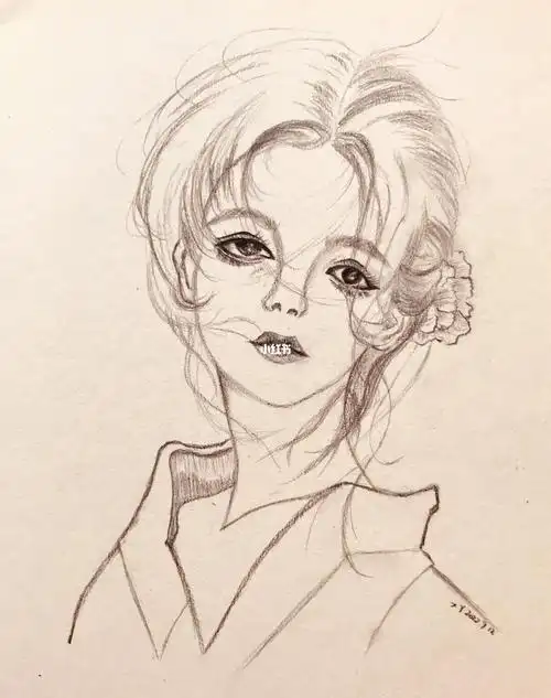 速写肖像铅笔画
