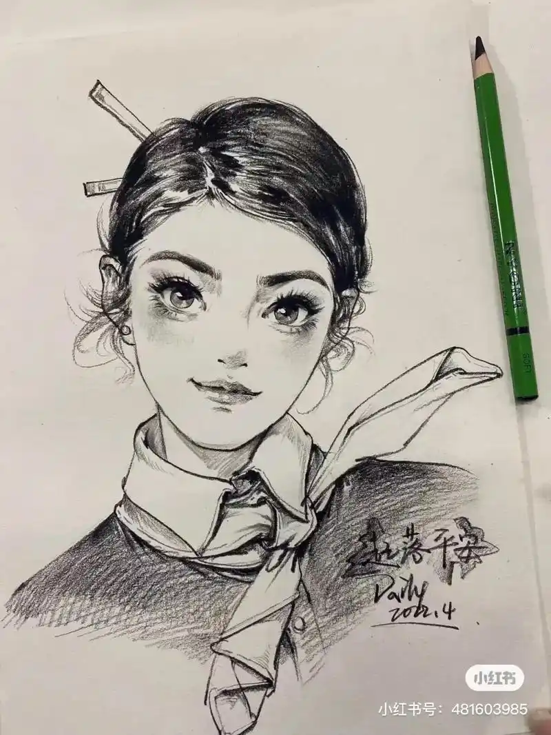 街头速写美少女动漫手稿喜欢约我