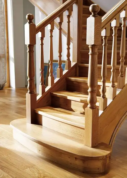 鸿基美国红橡木西安厂家直销(黑白套色系列)实木楼梯