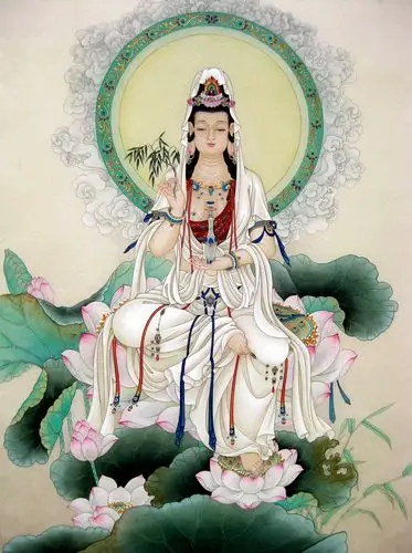 苏绣diy套件初学坐莲观音尺寸画心佛教手工苏绣