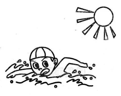 游泳运动简笔画图片