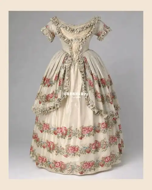 vintage复古1850s维多利亚晚礼服裙