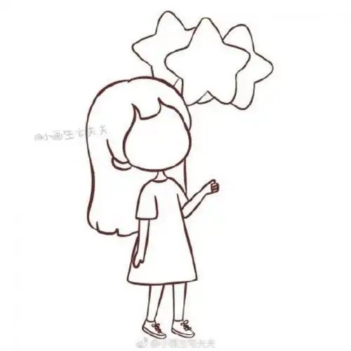 年轻女孩简笔画