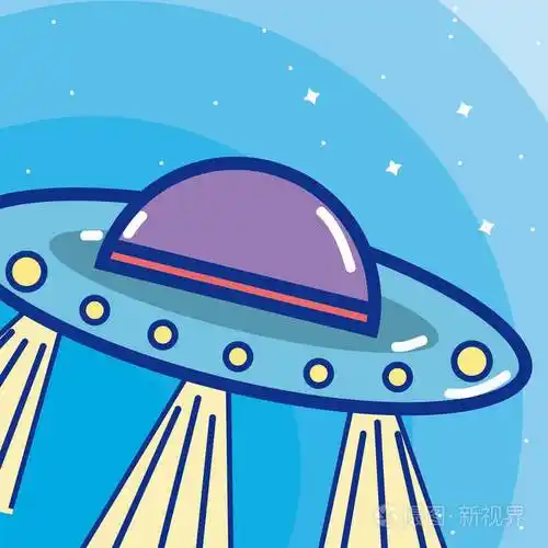 宇宙飞船飞星系动画片矢量图平面设计