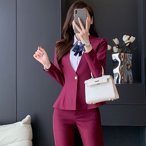 西装马甲套装女秋冬季气质酒店工作服正装美容院销售马夹职业工装