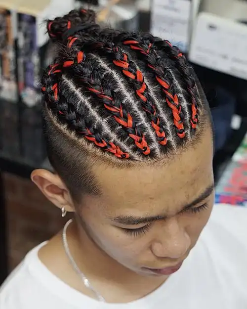 谁说只有女生才能扎辫子的,现在的潮男们已经流行扎辫子发型