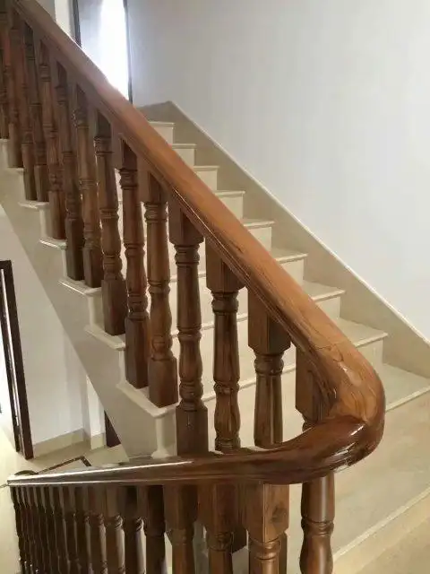 实木扶手厂家订做 酒店硬木楼梯木质靠墙扶手中山厂家