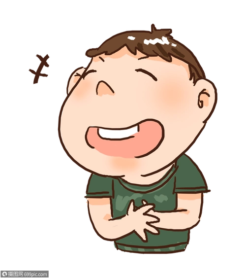 开怀大笑的男孩好消息愉悦