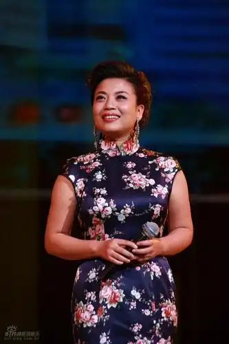 图文张也穿旗袍身材略显发福