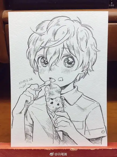 小正太铅笔画可爱的男孩纸byneguko92