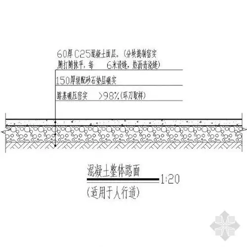 [图块/节点]混凝土整体路面详图