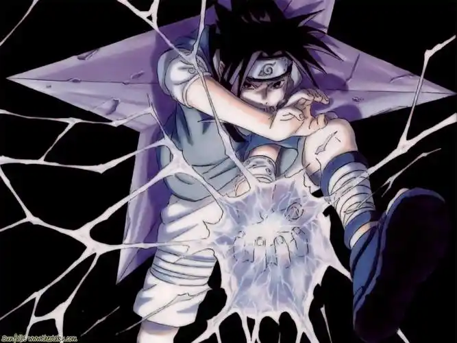 求火影佐助用千鸟的图片,不要看不到脸的